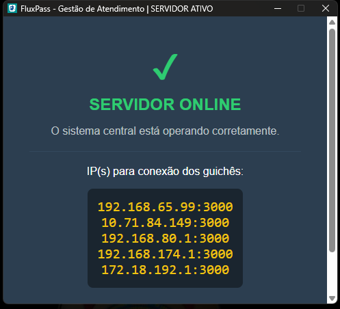 Servidor FluxPass Online